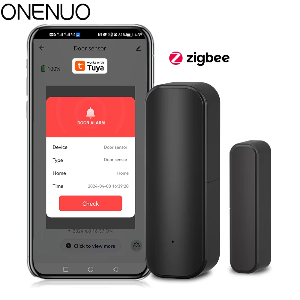 Smart Home Ecosystems - Zigbee Window Door Sensor Black Color