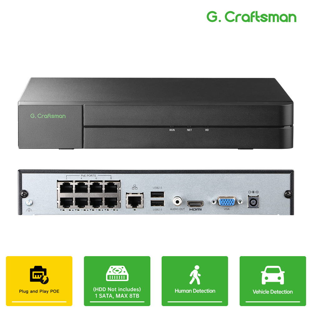 Smart Home Microsoft - C-U,8CH POE Network Video Recorder 4K