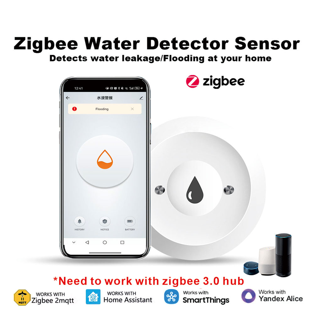 Smart Home Ecosystems - ZigBee Smart Water Leak Sensor Water