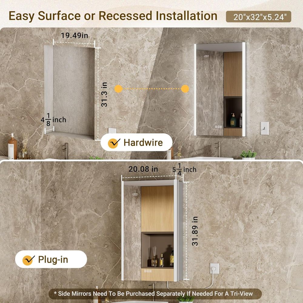 20x32 Lighted Medicine Cabinet - Smart Home For Living ulasan dan harga