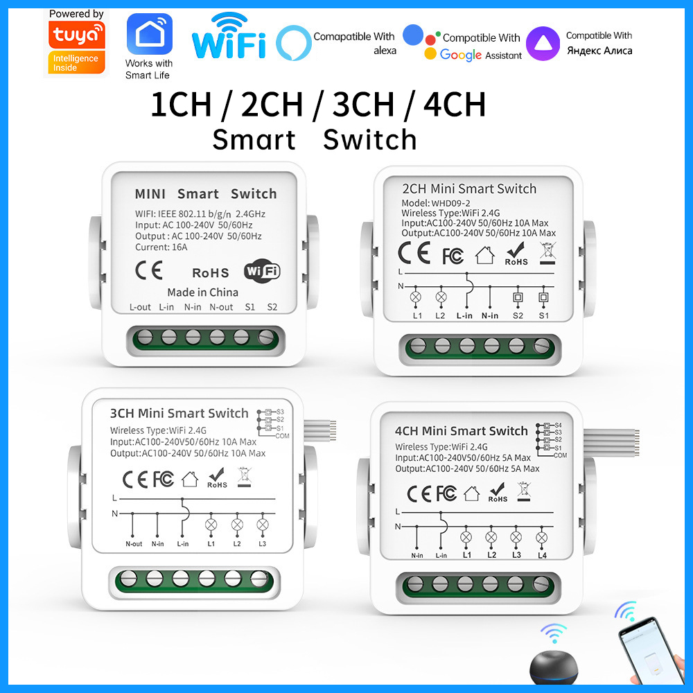 Tuya WiFi Smart Switch 1/2/3/4 - Smart Home Wiz ulasan dan harga