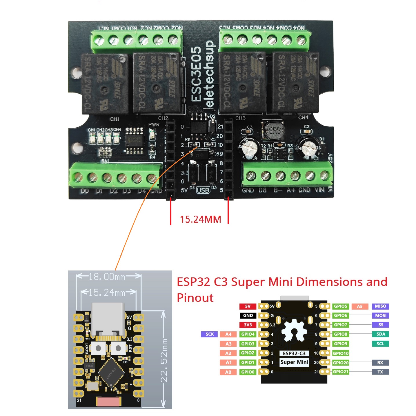 ESC3B04 ESP32-C3 Industrial Re - Smart Home Wiz ulasan dan harga