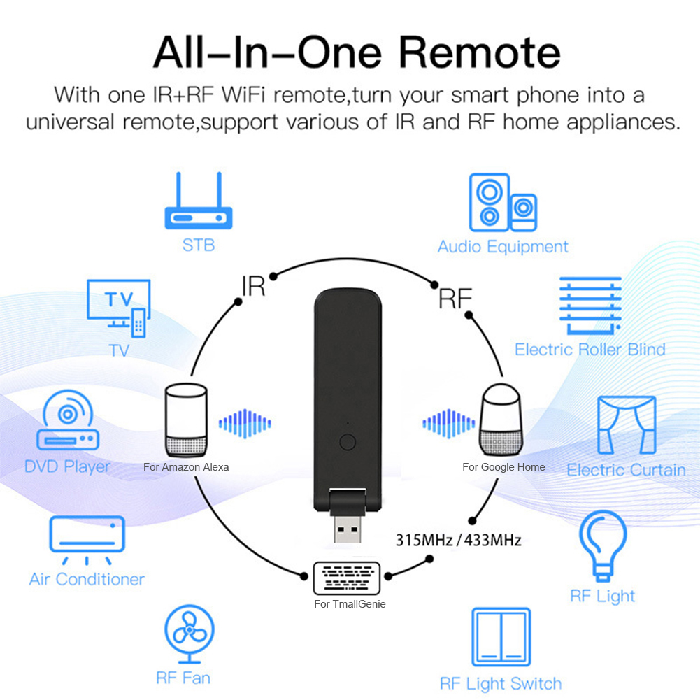 1Pc Smart RF IR Remote Control - Smart Home Energy App ulasan dan harga