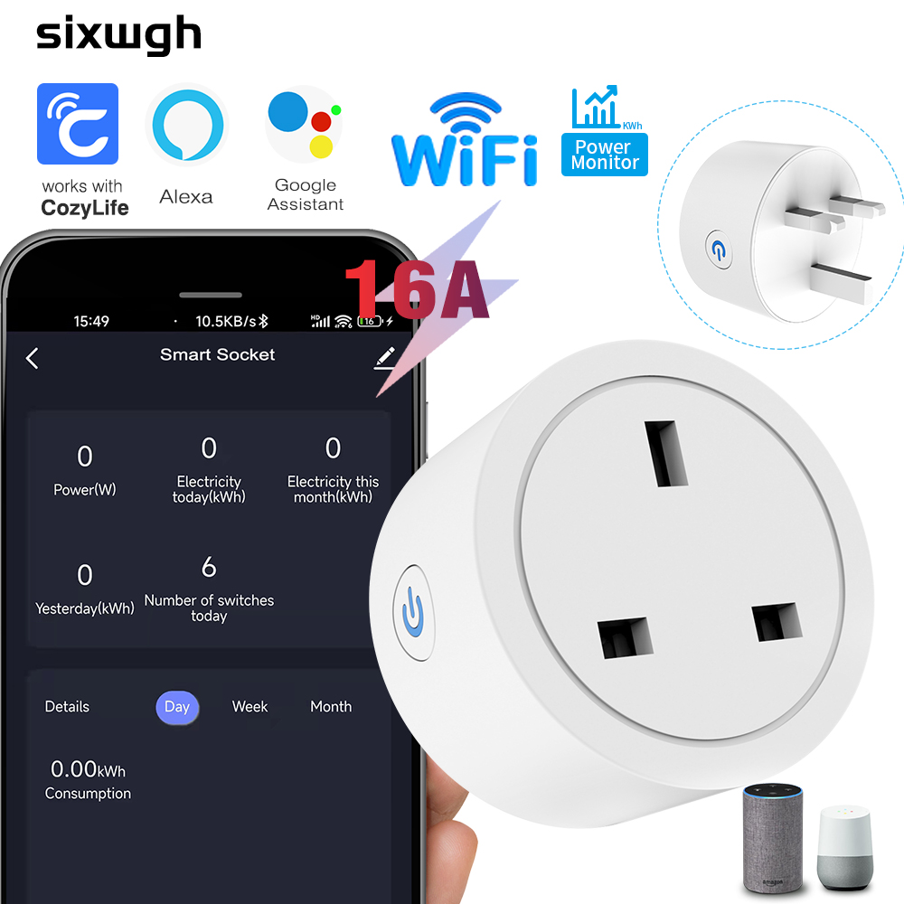 WiFi Smart Socket 16A UK Plug  - Smart Home Energy App ulasan dan harga