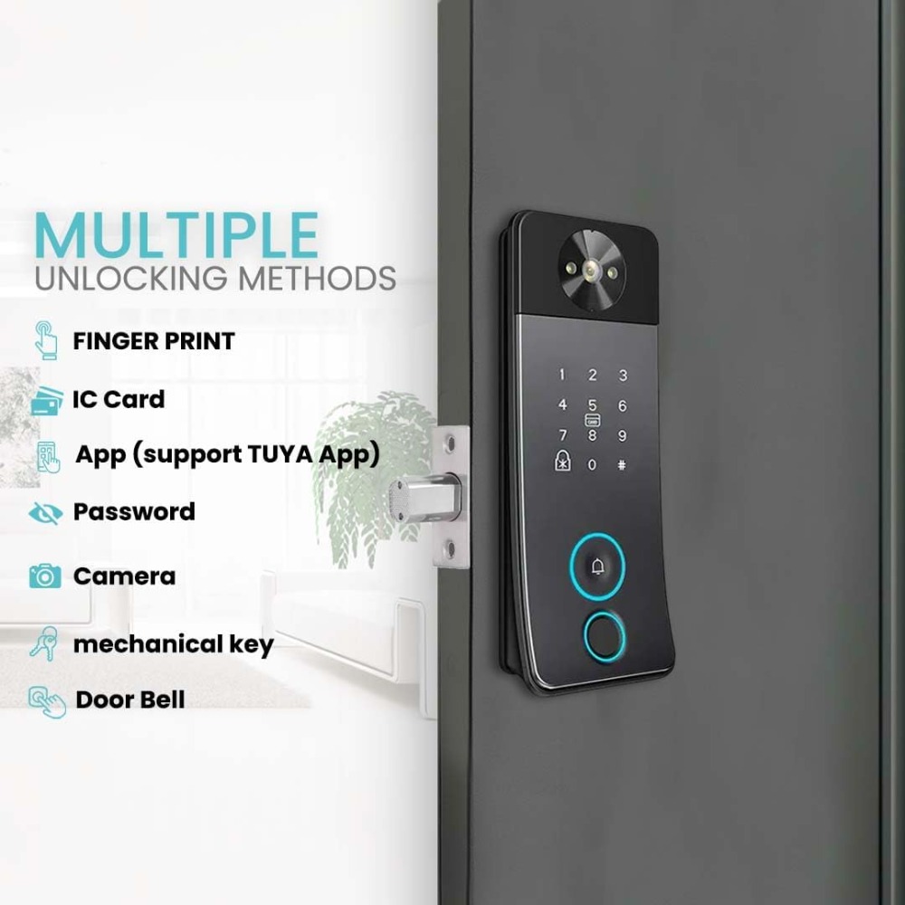 Smart Door Lock with Camera, D - Video Doorbell ulasan dan harga