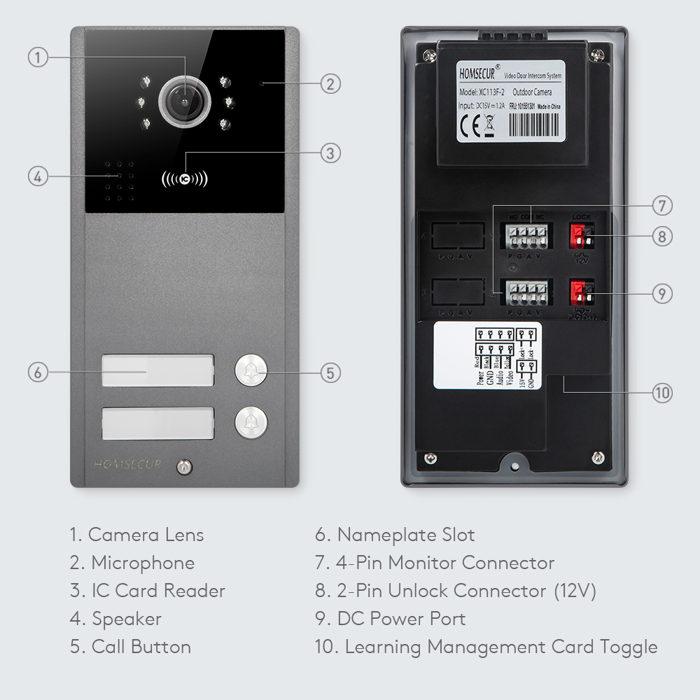 4 Wire XC113F-2 HD Outdoor Doo - Video Doorbell ulasan dan harga