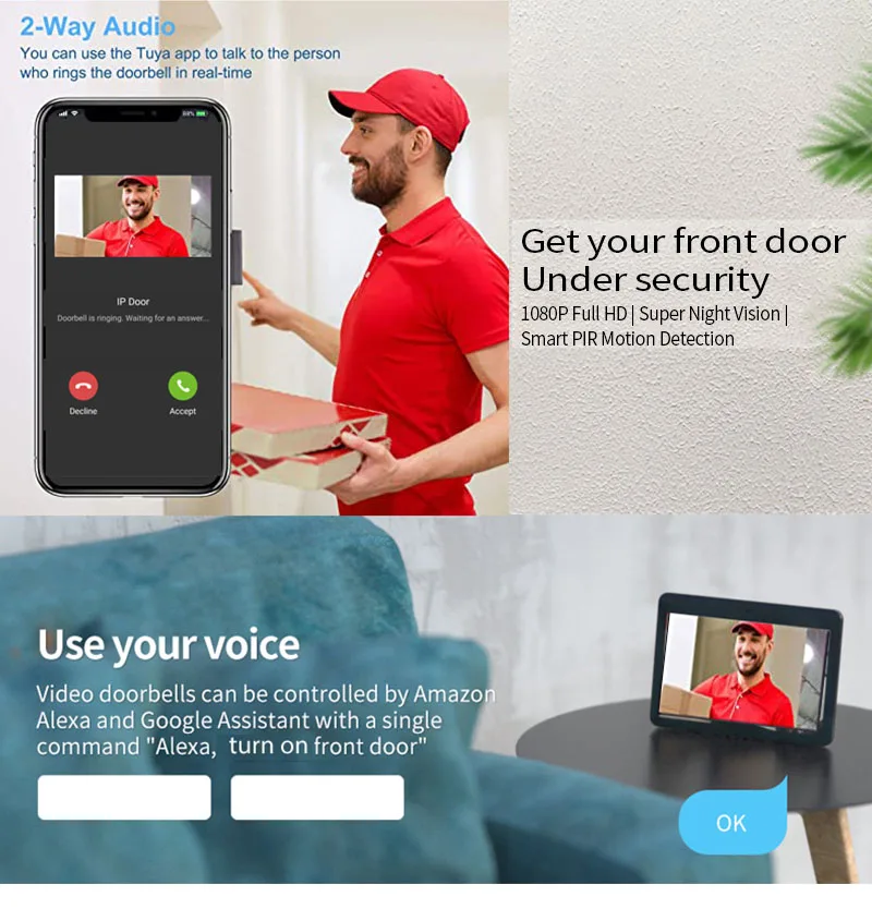 Door Intercom Doorbell, 10.1 I - Video Doorbell ulasan dan harga
