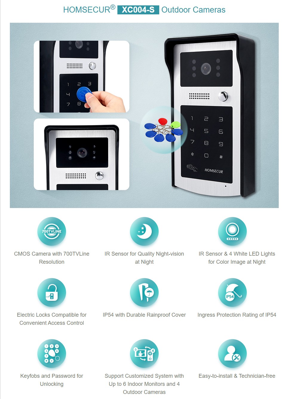 HOMSECUR XC004-S Outdoor Camer - Video Doorbell ulasan dan harga