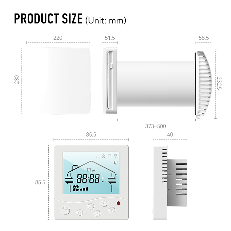 LCD Display Heat Recovery Vent - Smart Home Energy App ulasan dan harga